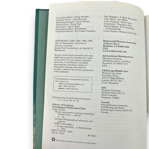 Theory & Practice of Group Counseling By Gerald Corey  Hardcover Psychology GOOD - Picture 11 of 13